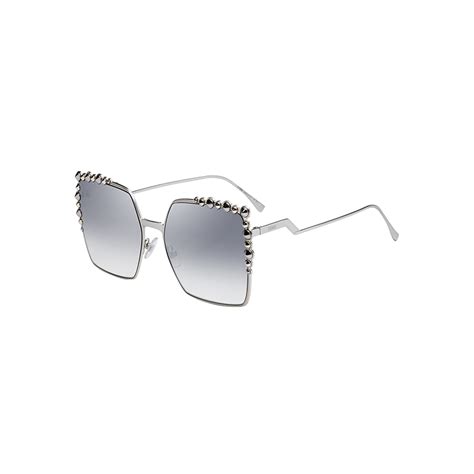 fendi ff 0259 s 010 60 ic palladium|Fendi Grey Square Ladies Studded Sunglasses FF .